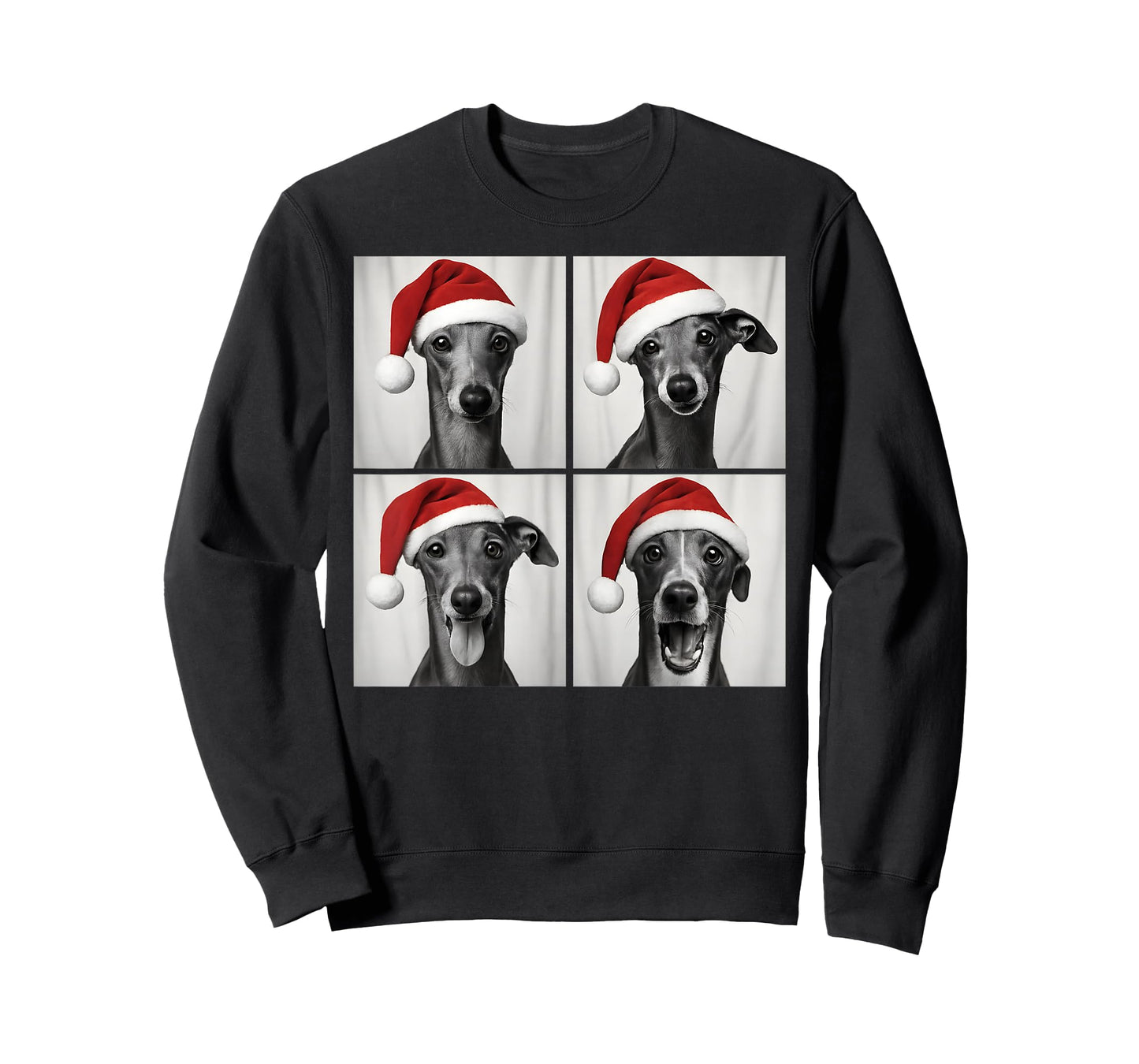 Funny Christmas Italian Greyhound Santa Dog Photo Booth T-Shirt