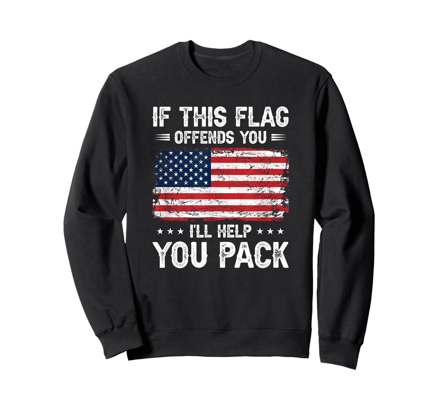 If This Offends You I'll Help You Pack USA American Flag T-Shirt