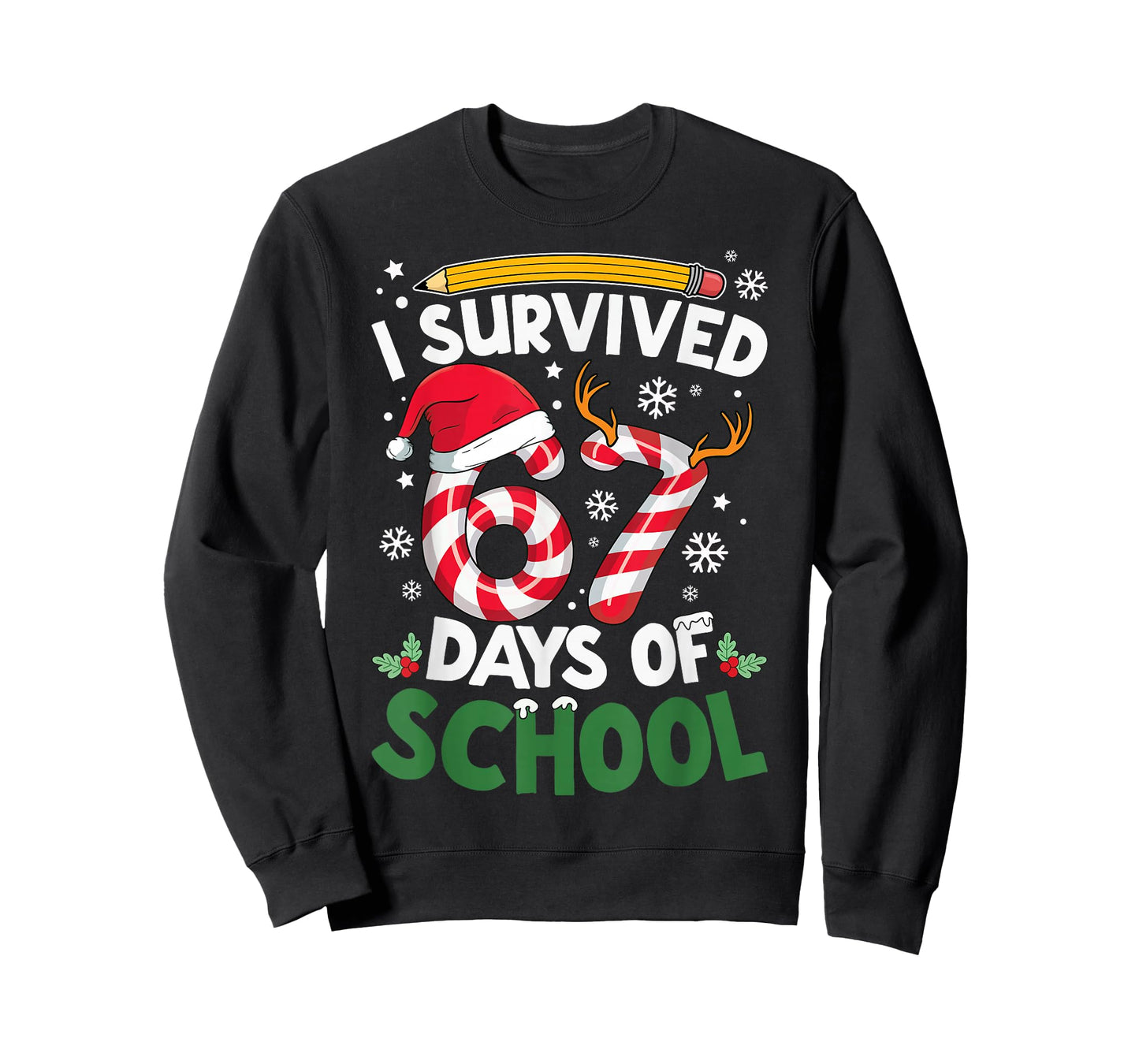 I Survived 67 Days of School Christmas Teachers Students T-Shirt