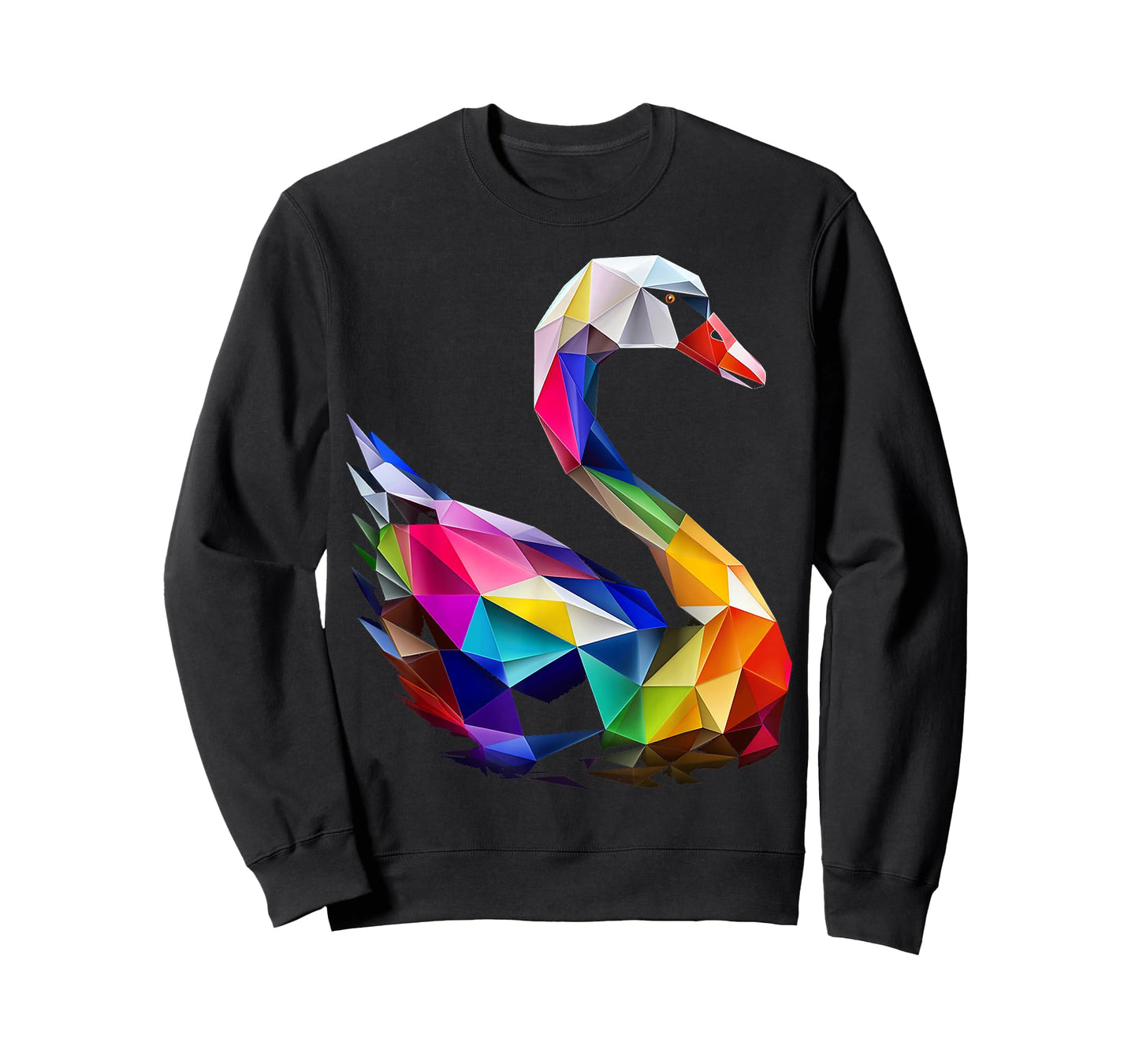 Swan Colorful Bird Art Animal Polygon Graphic Swan T-Shirt