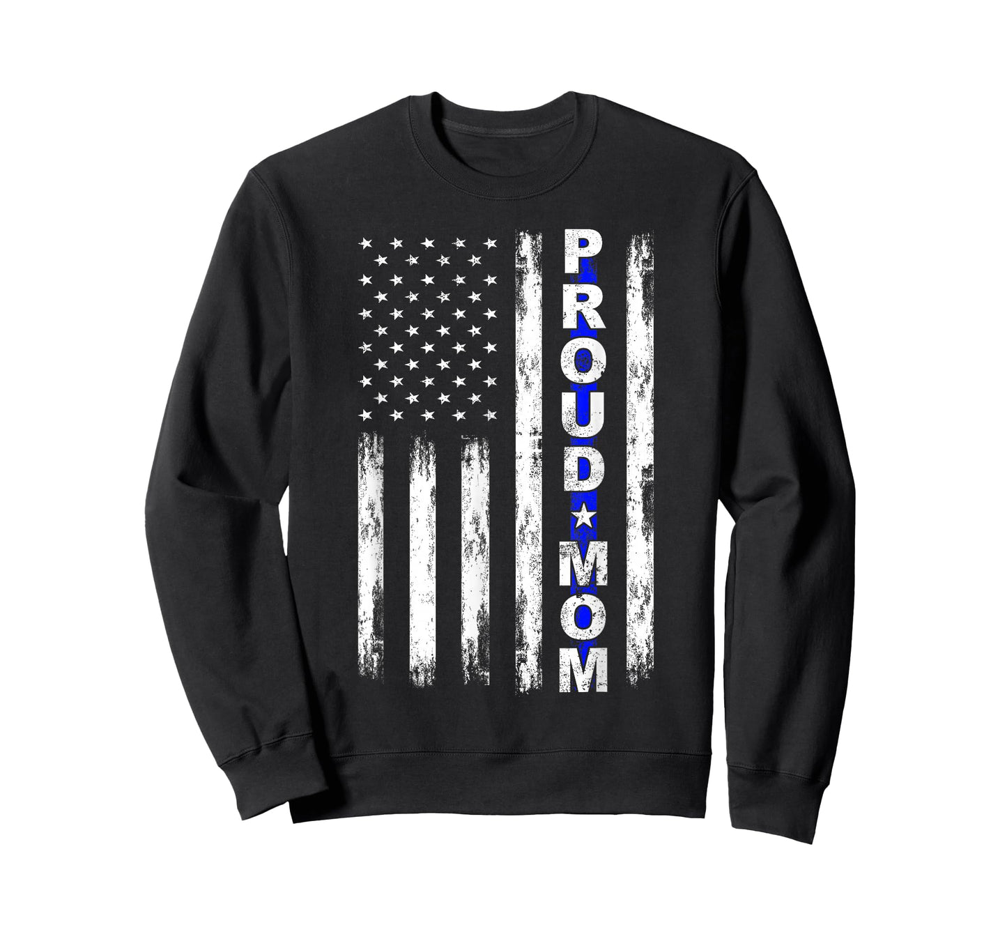 Proud Police Mom Thin Blue Line American Flag Police Support T-Shirt