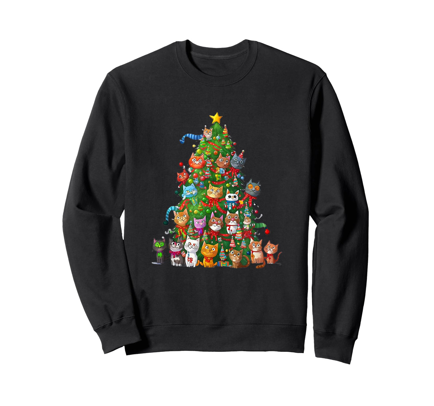 Cat Christmas Tree Funny Cats, Cute Kittens Christmas Tree T-Shirt