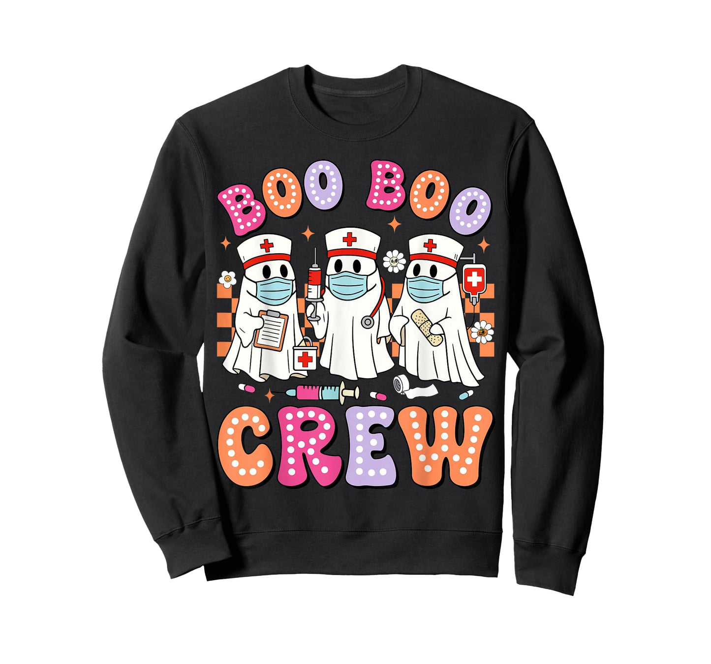 Boo Boo Crew Nurse Funny Halloween Nurse Nursing Girl Women T-Shirt