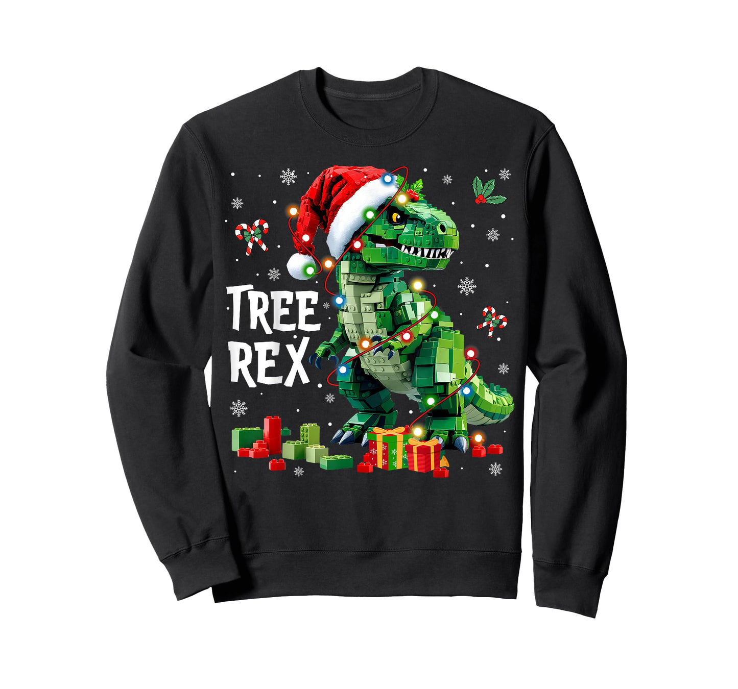 Christmas Builder Block Brick Building Dinosaur Mens Boys T-Shirt
