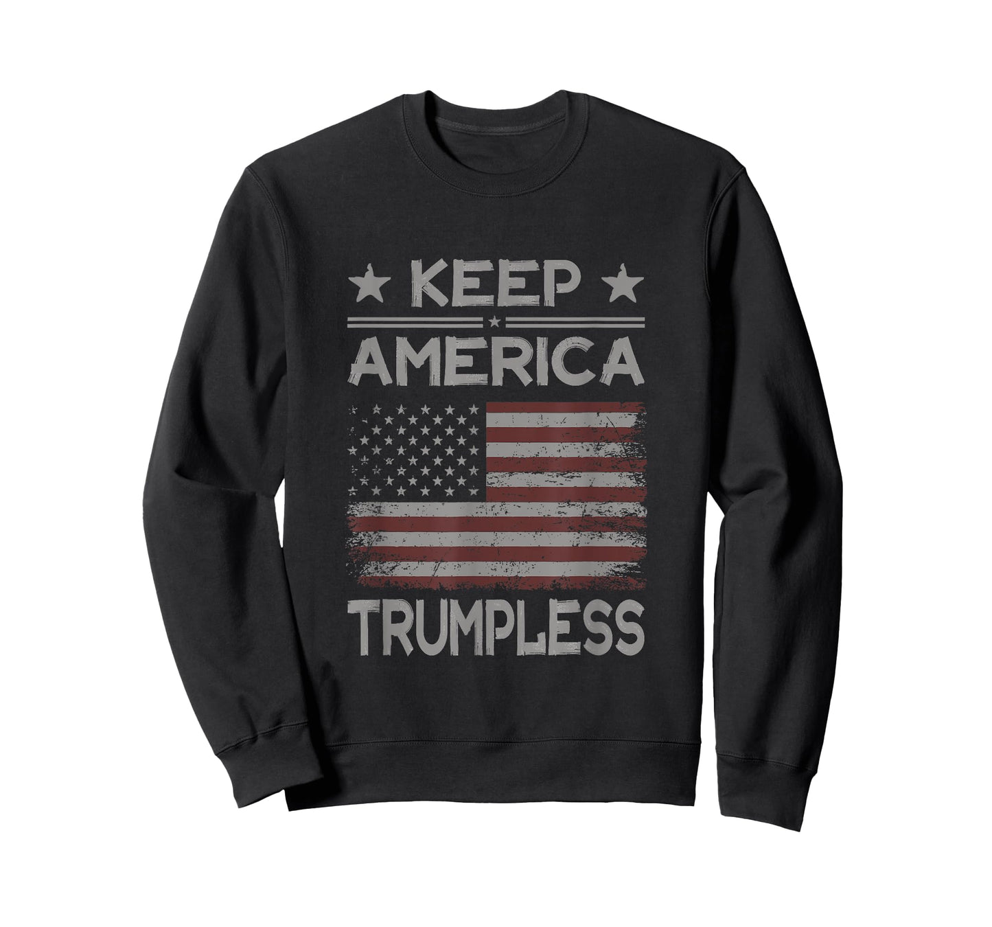 Keep America Trumpless - Anti Trump Distressed American Flag T-Shirt