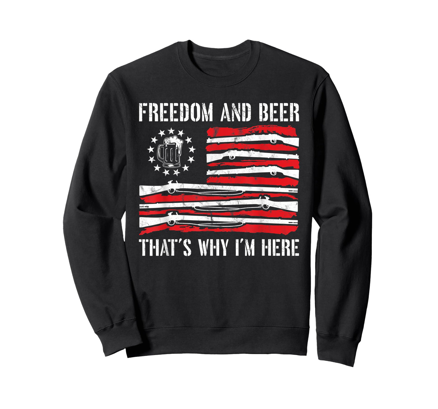 4th of July Freedom And Beer Gun Rights Merica American Flag T-Shirt