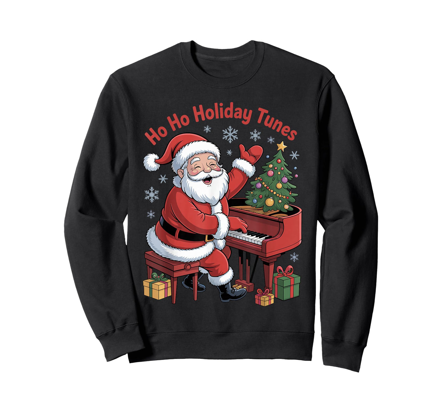 Funny Santa Playing Piano Holiday Chrismas Xmas Pajama T-Shirt