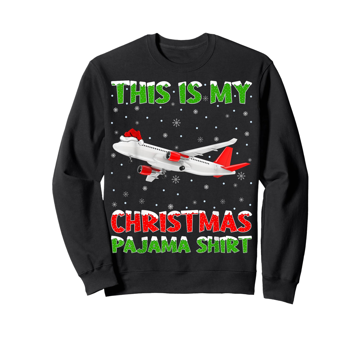 Airplane Xmas Tree Lights This Is My Christmas Pajama T-Shirt