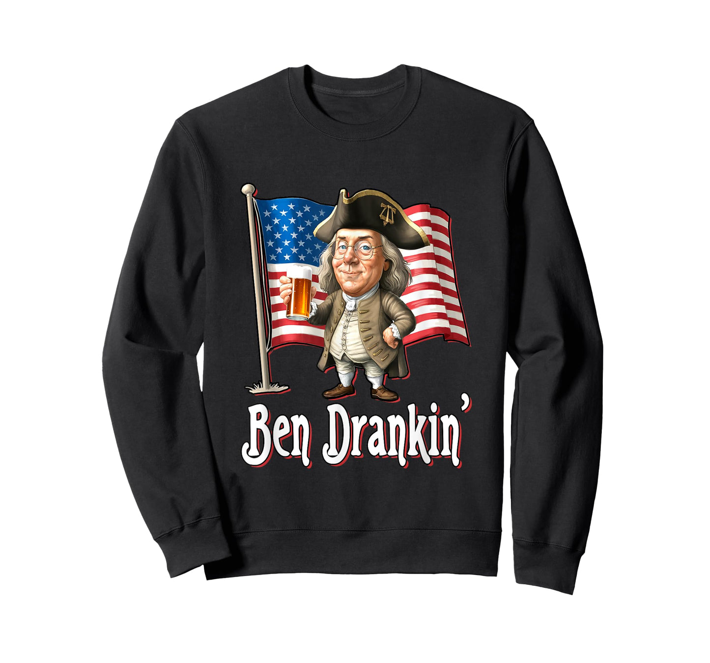 Ben Drankin' - Benjamin Franklin Drinking A Beer T-Shirt