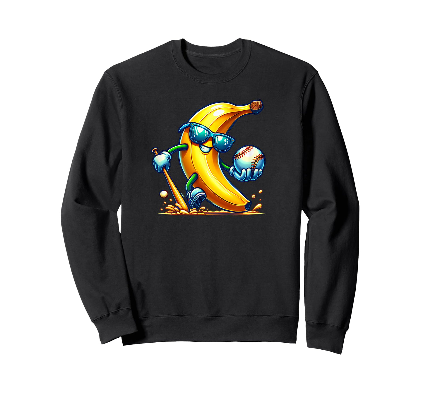 Banana Playing Baseball Fruit Lover Baseball Player T-Shirt