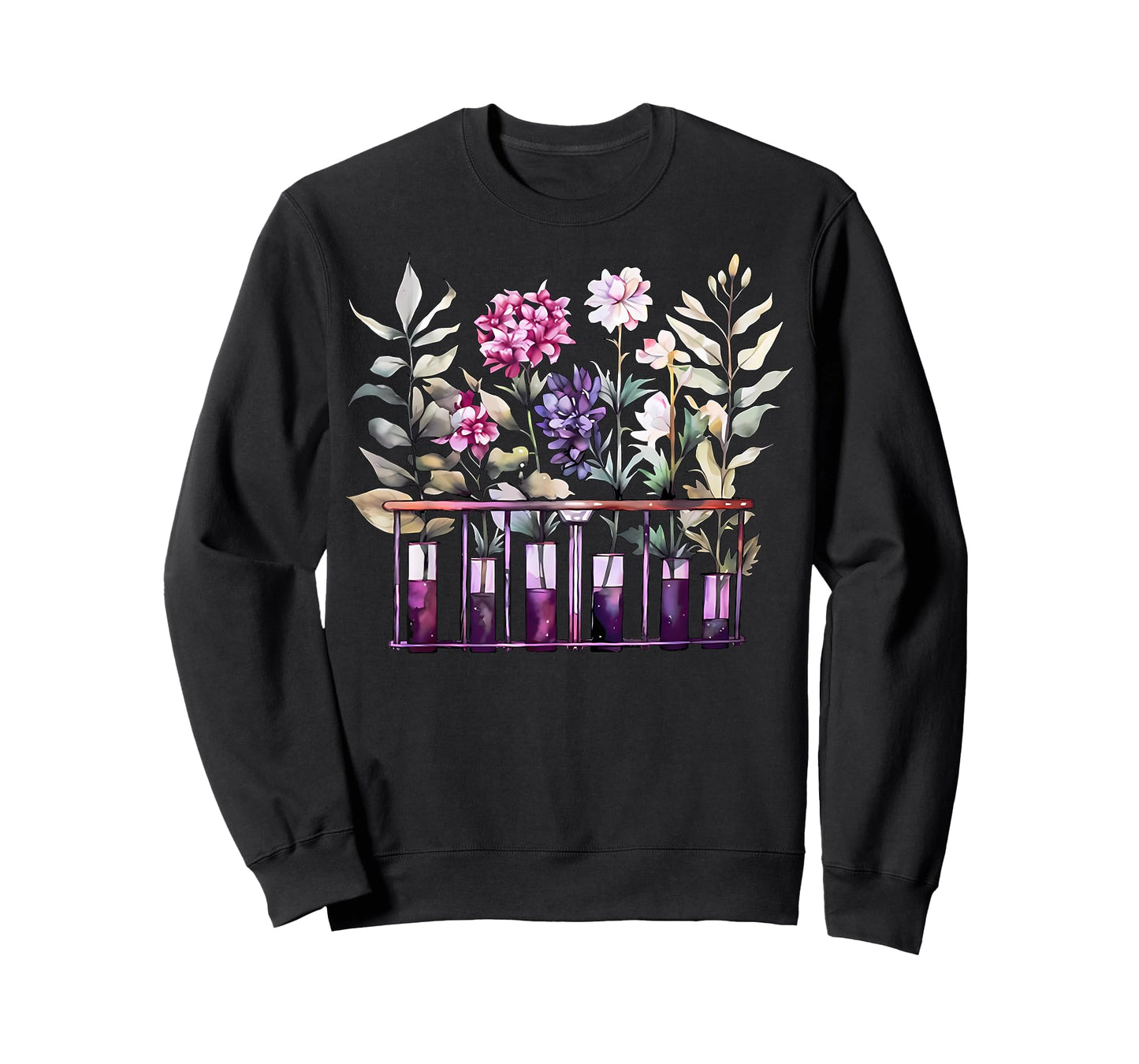 Chemistry Lab Science Flower Teacher Floral Beakers T-Shirt
