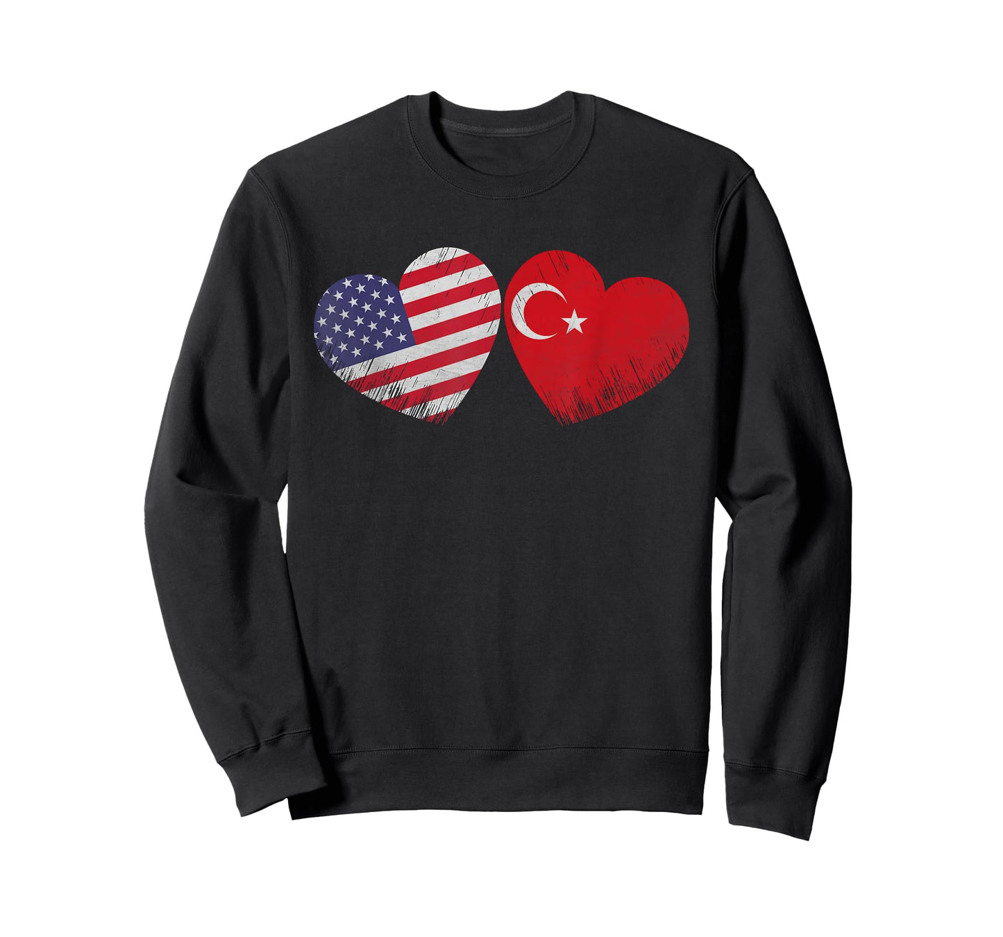 Heart Turkish American Flag Patriotic Family Heritage T-Shirt