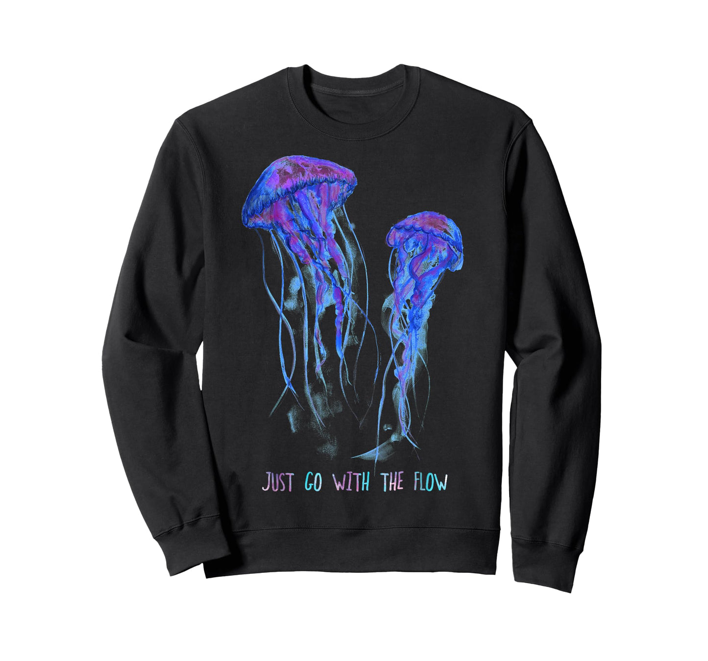 Awesome Cute Underwater Fish Sea Just Go with Flow Jellyfish T-Shirt