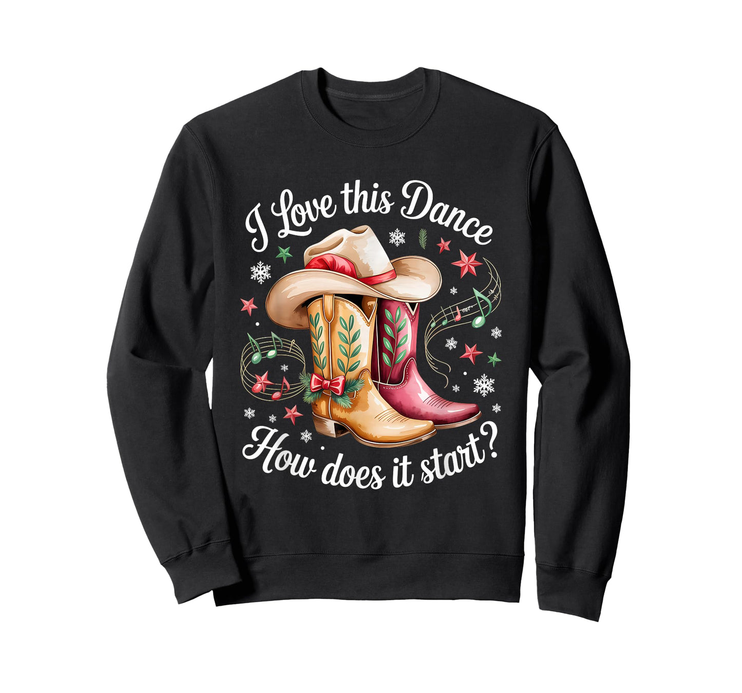 I Love This Dance How Does It Start Line Dance Christmas T-Shirt
