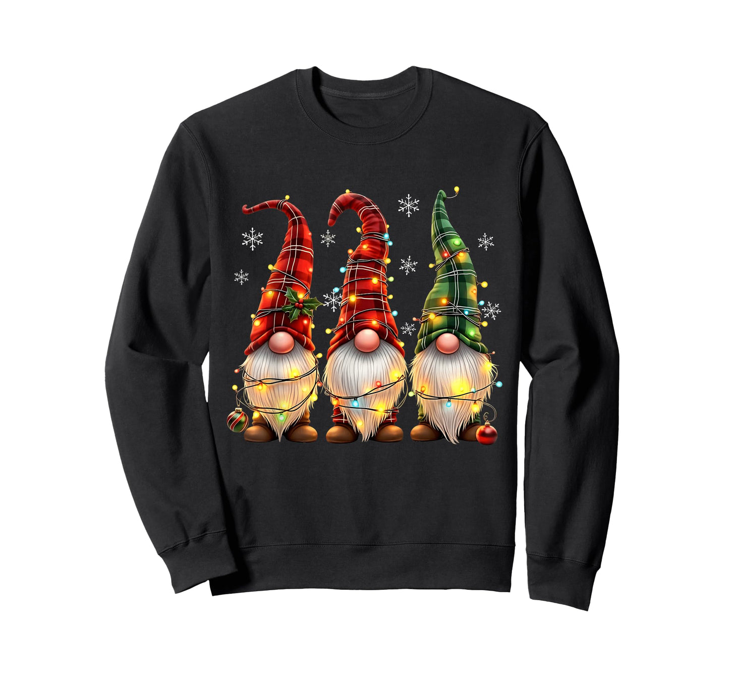 Three Gnomes Men Women Buffalo Plaid Red Christmas T-Shirt