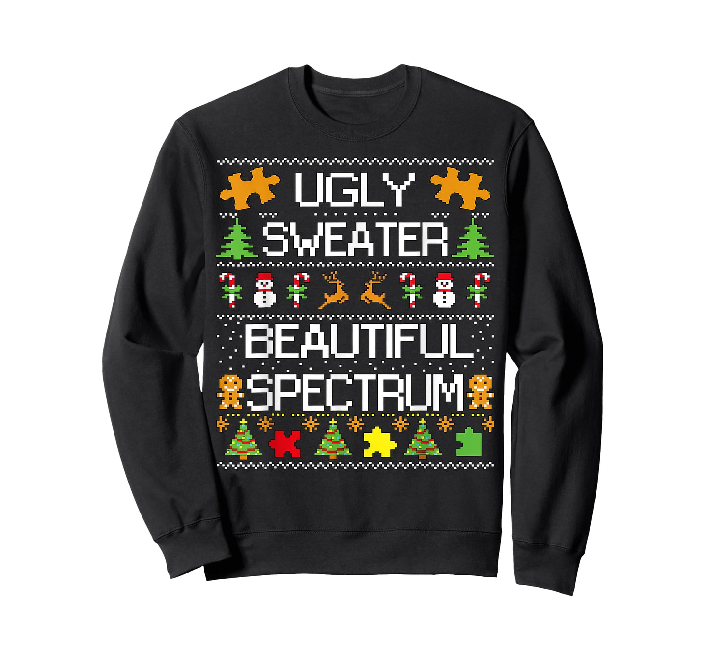 Autism Awareness Puzzle Ugly Sweater Xmas Beautiful Spectrum T-Shirt