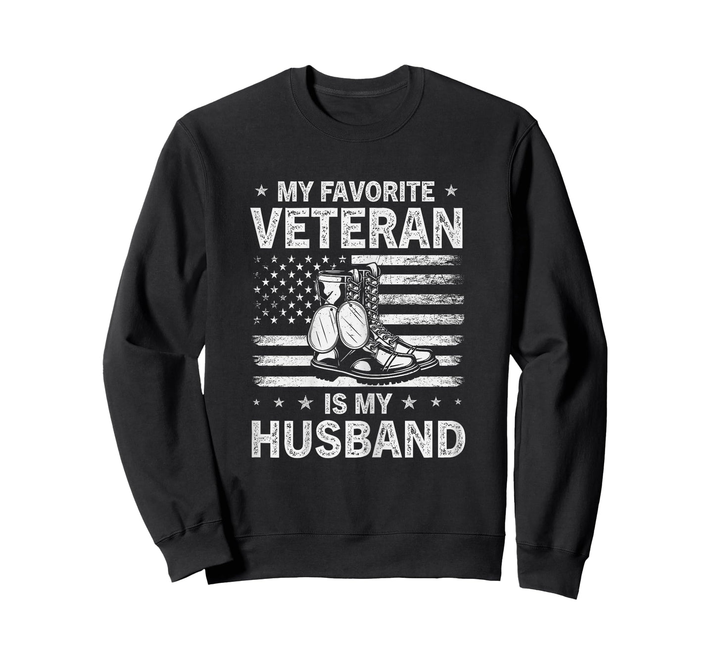 My Favorite Veteran Is My Husband Veterans Day USA Flag T-Shirt