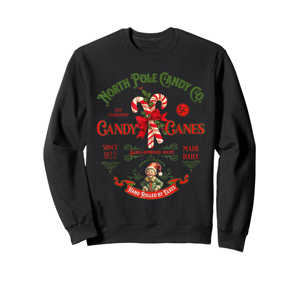 Vintage North Pole Candy CO. Candy Canes Funny Christmas T-Shirt