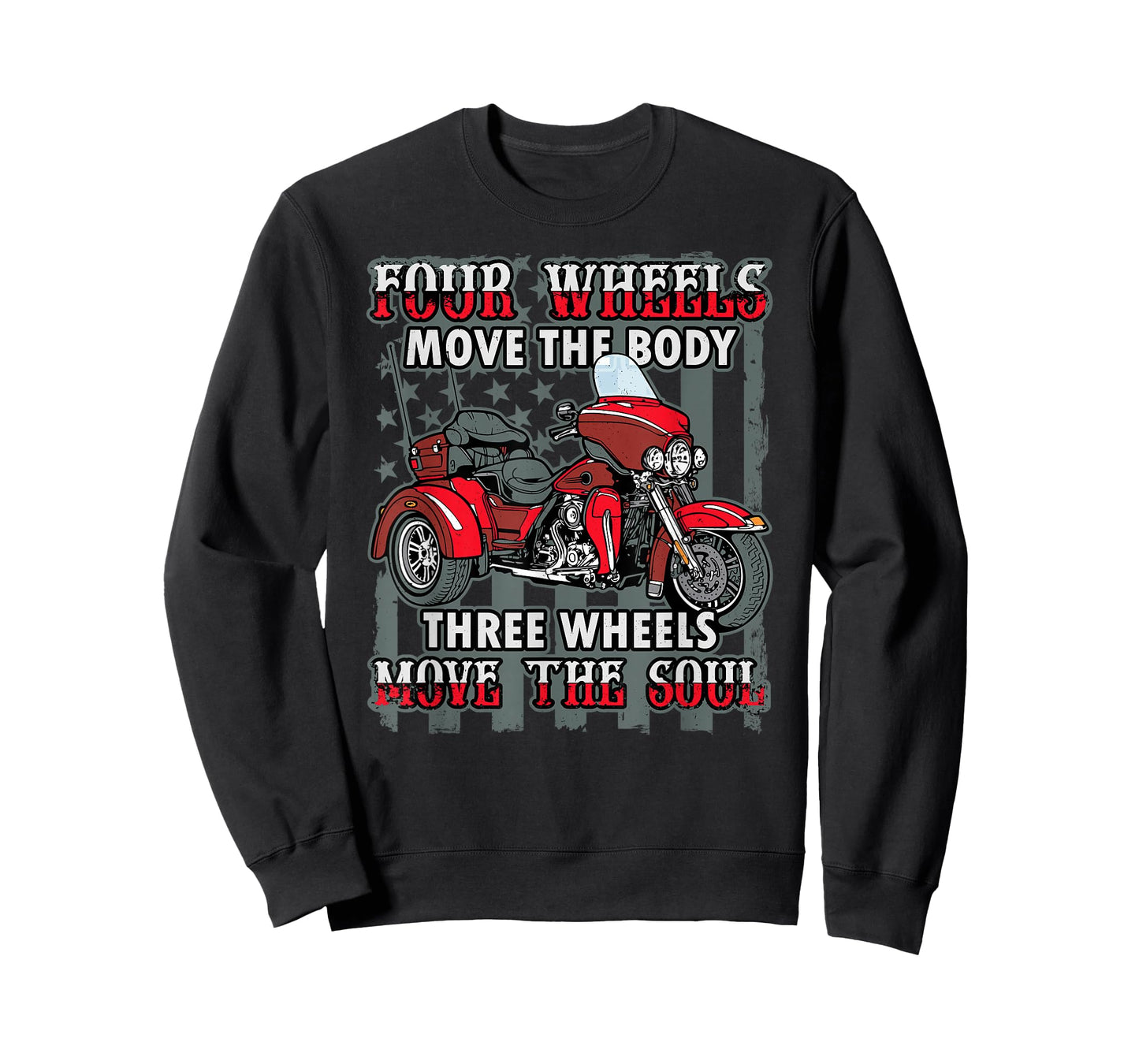 Motorcycle Trike Three Wheels Move The Soul Biker T-Shirt Small