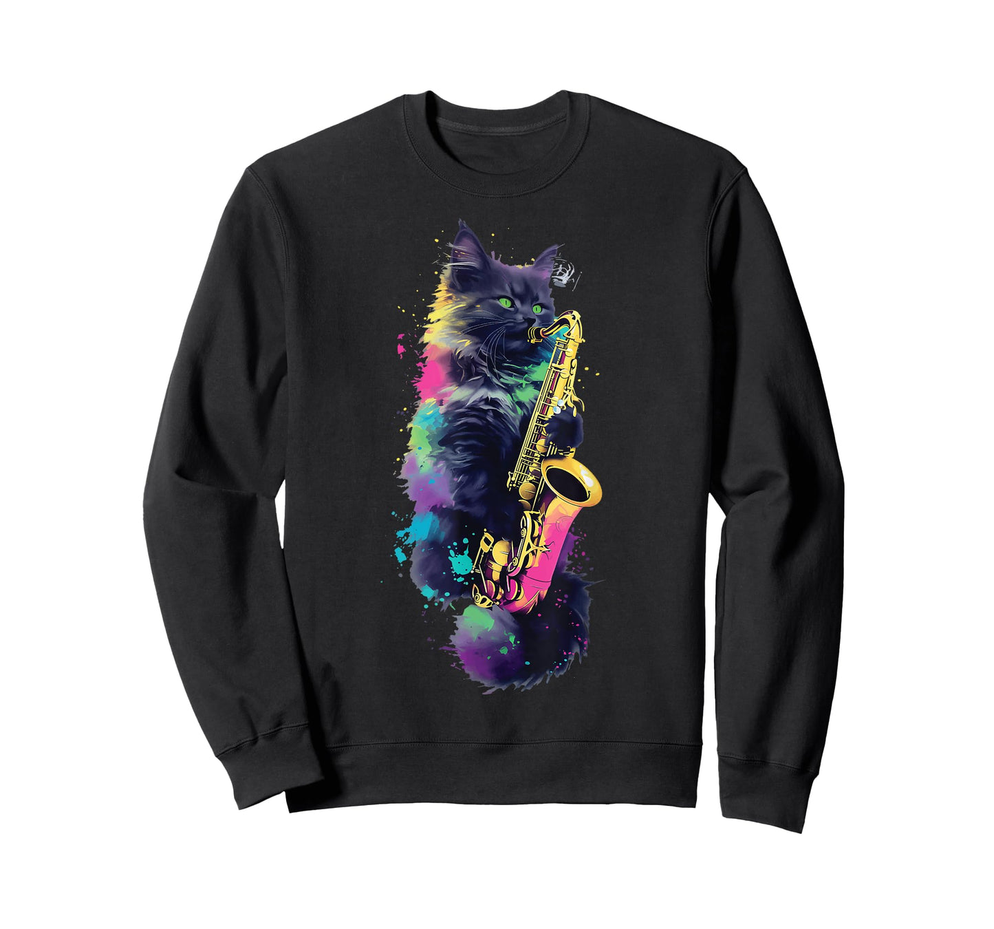 Cat With Saxophone Cat Playing Saxophone T-Shirt