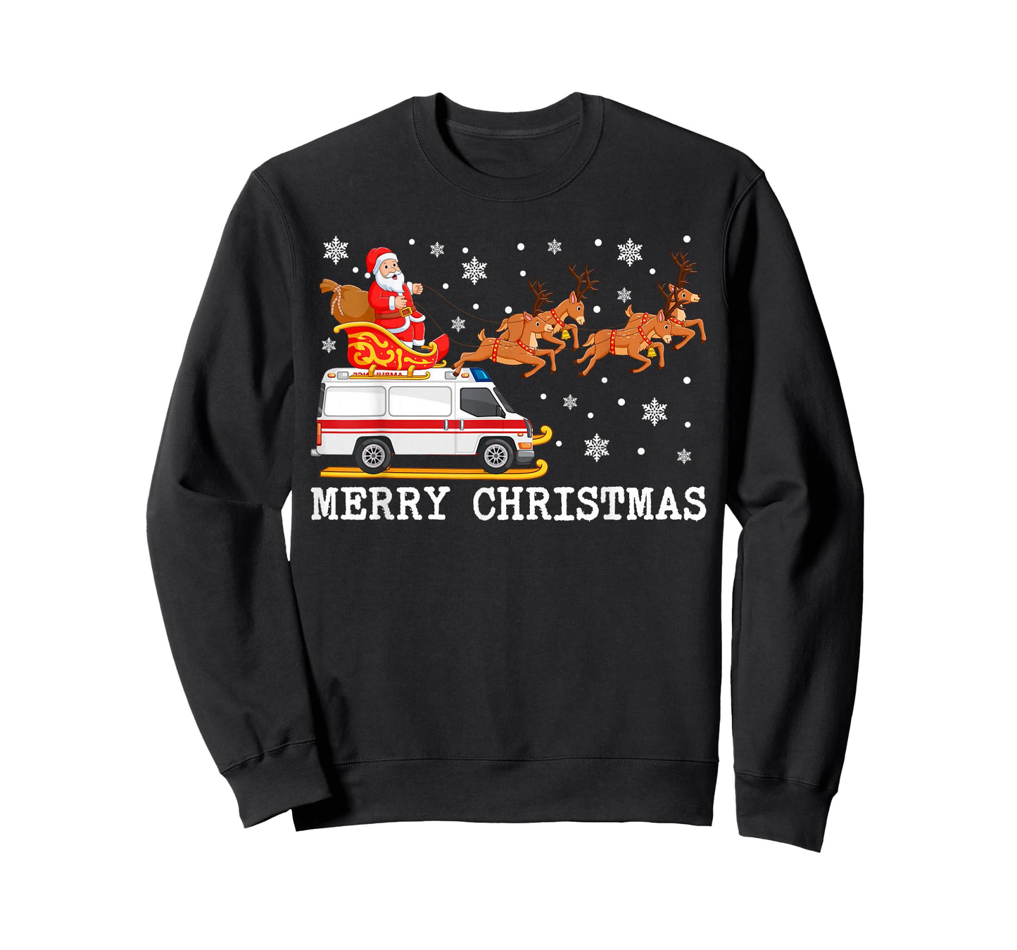 Ambulance Santa Claus Sleigh Christmas For EMS Pajama T-Shirt