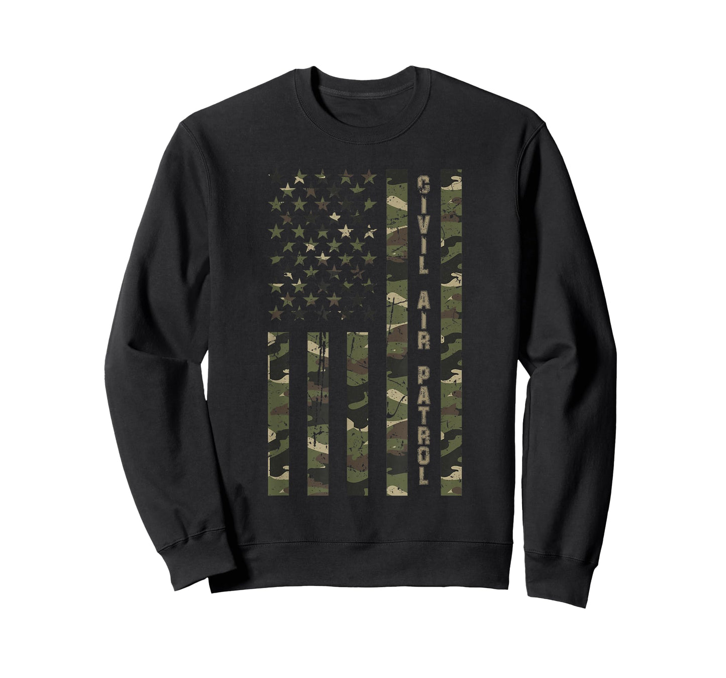 Civil Air Patrol United States Distressed Camo w US Flag T-Shirt
