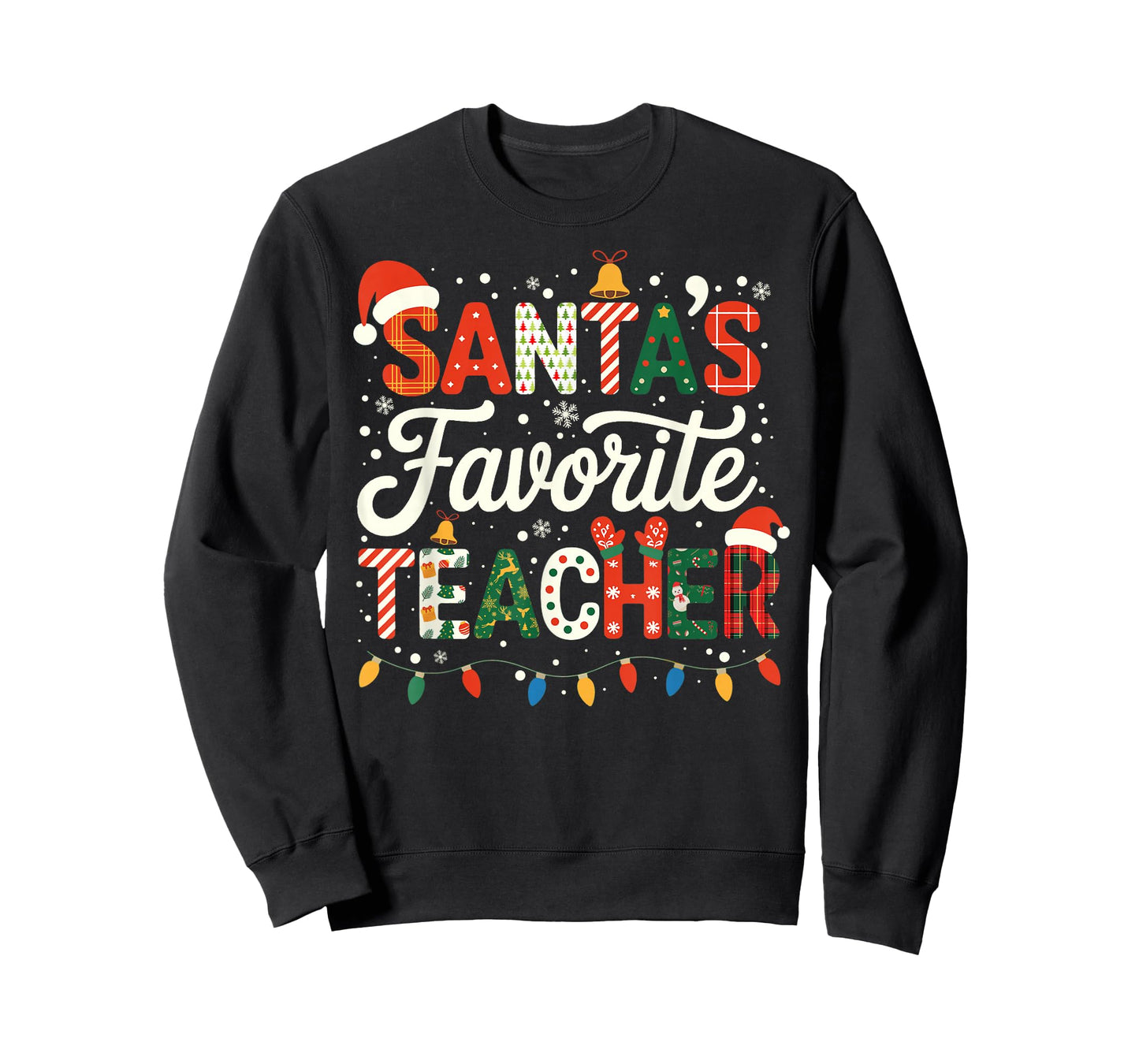 Santa’s Favorite Teacher Christmas Funny Shirt for Teachers T-Shirt