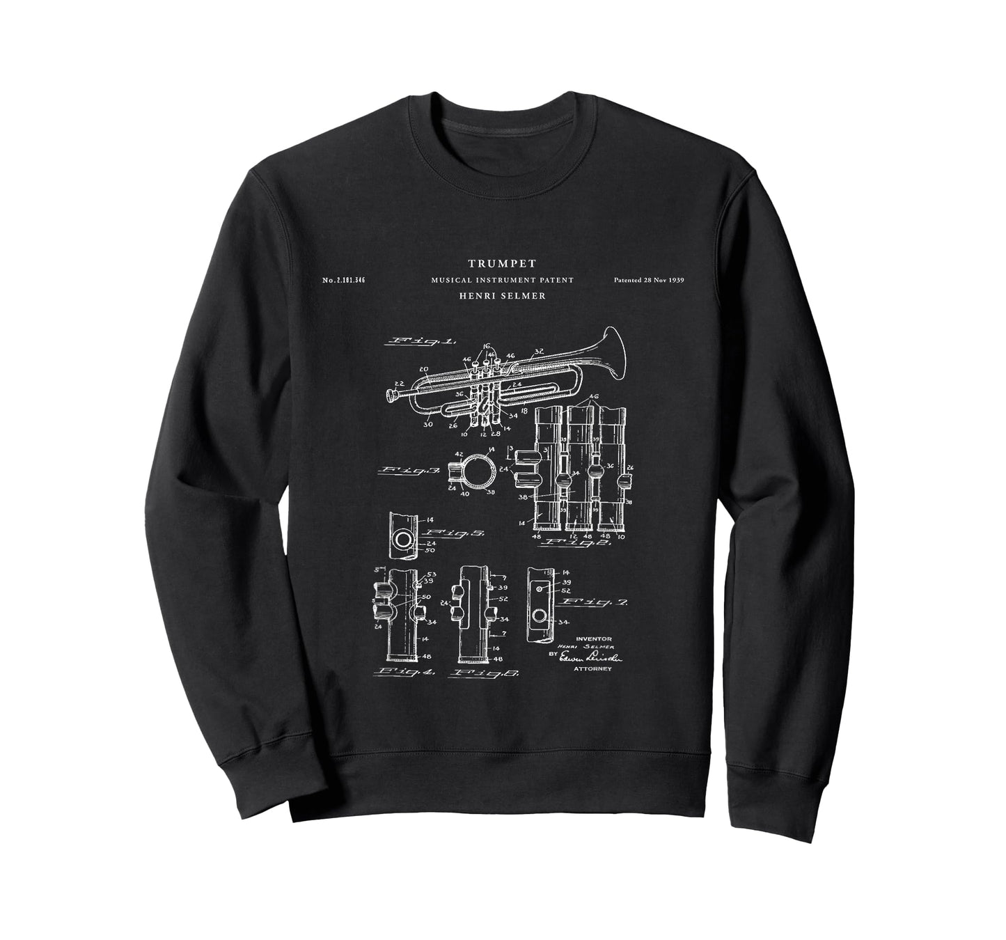 Trumpet Patent - Music T-Shirt
