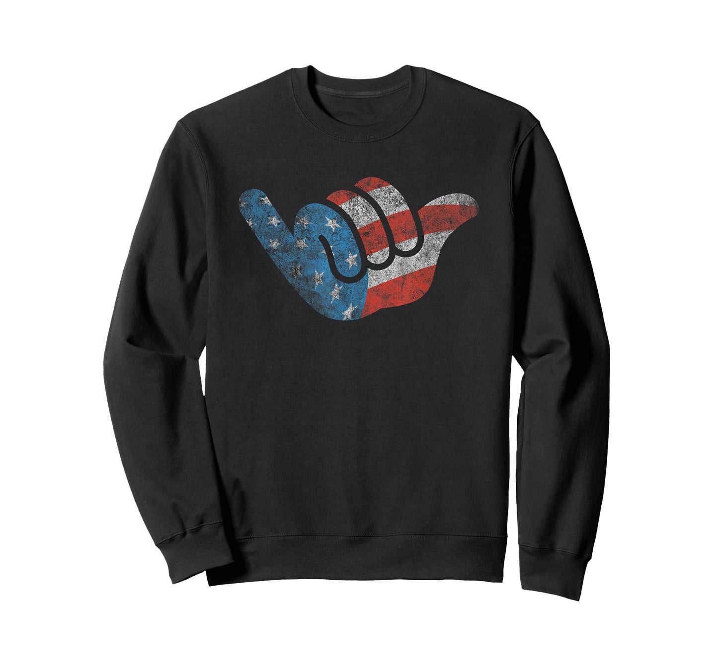 Patriotic Surfer Hang Shirt American Flag Loose Hand Sign T-Shirt