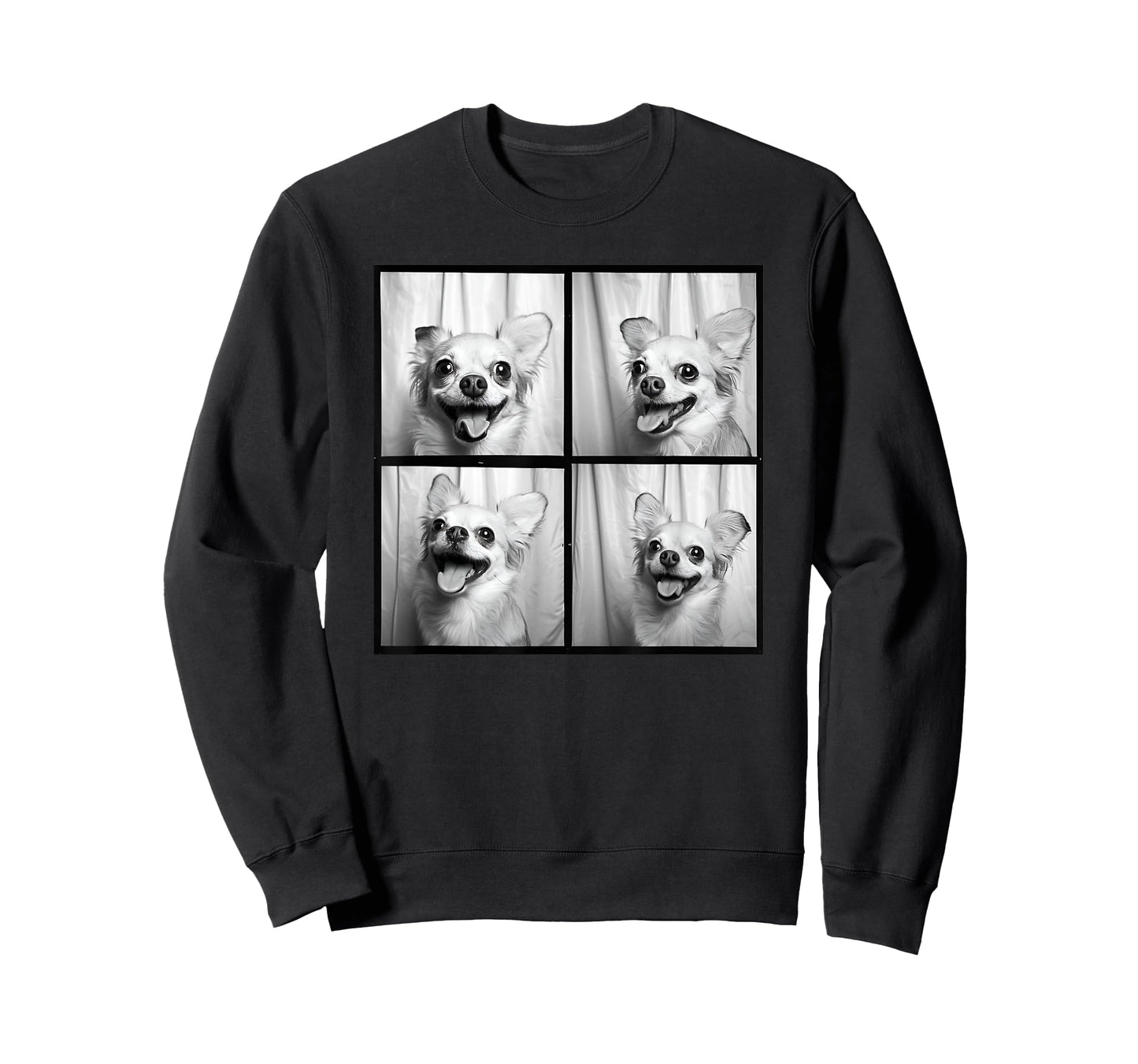 Smiling Chihuahua Face Funny Dog Photoshoot Chihuahua Mom T-Shirt for Men Women Kids