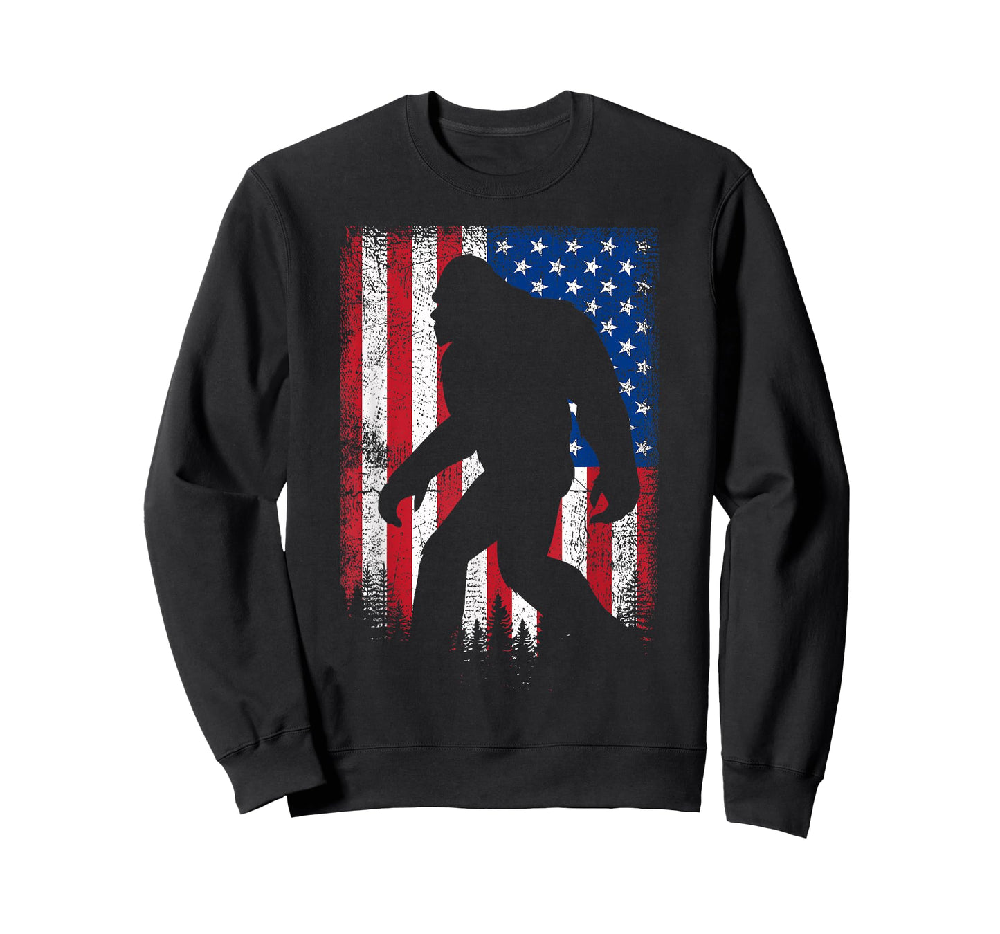 Bigfoot 4th Of July American USA Flag Patriotic Veterans Day T-Shirt
