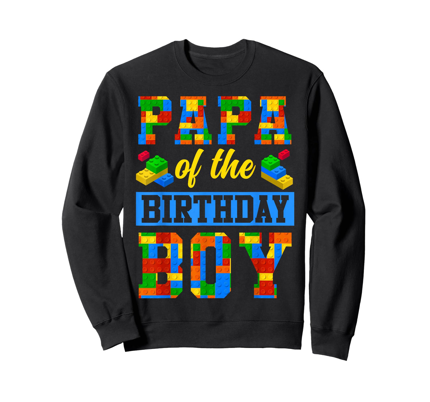 Papa Of The Birthday Boy Building Block Bday Party T-Shirt