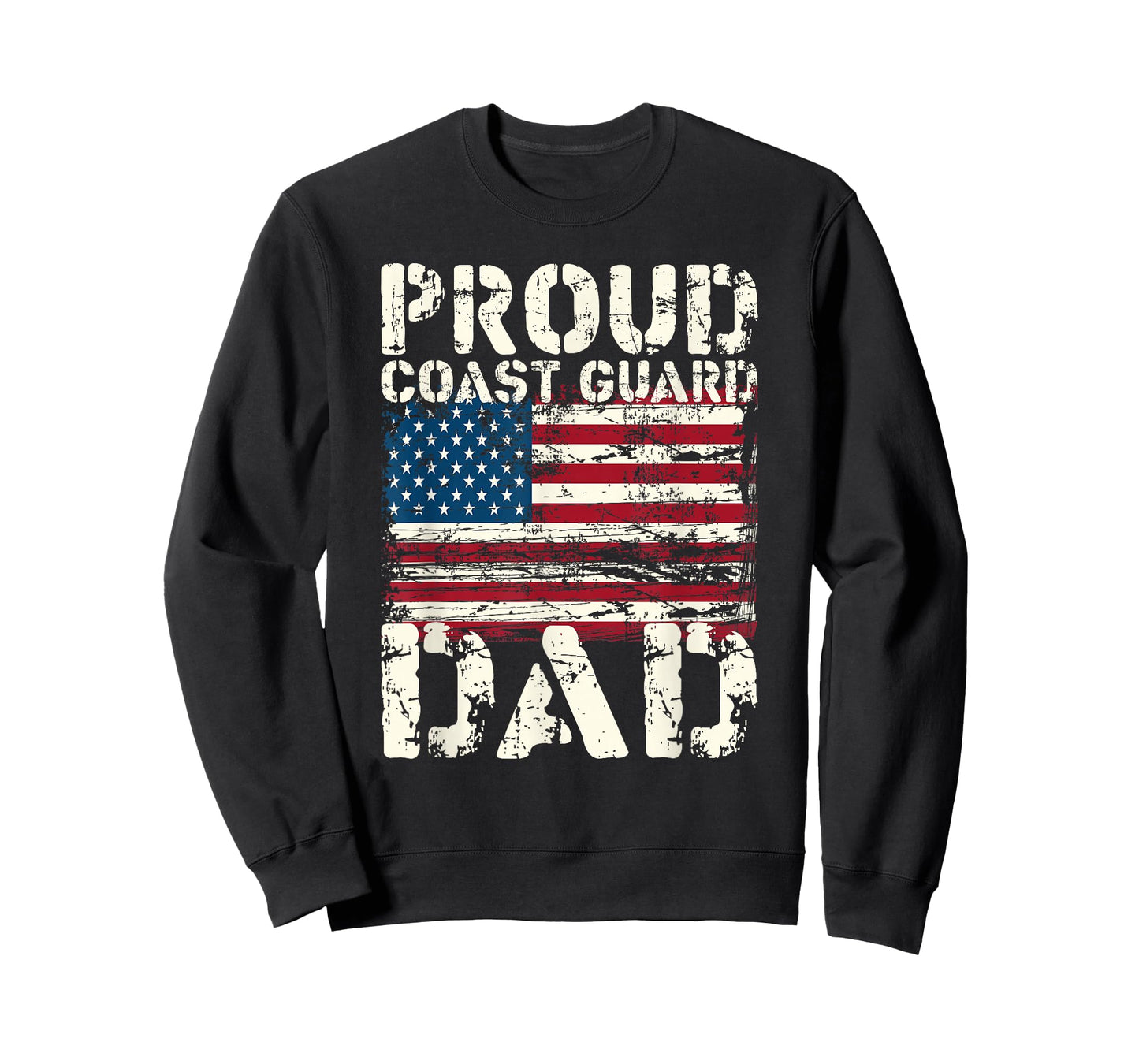 Coast Guard Dad USCG Distressed US American Flag Gift T-Shirt