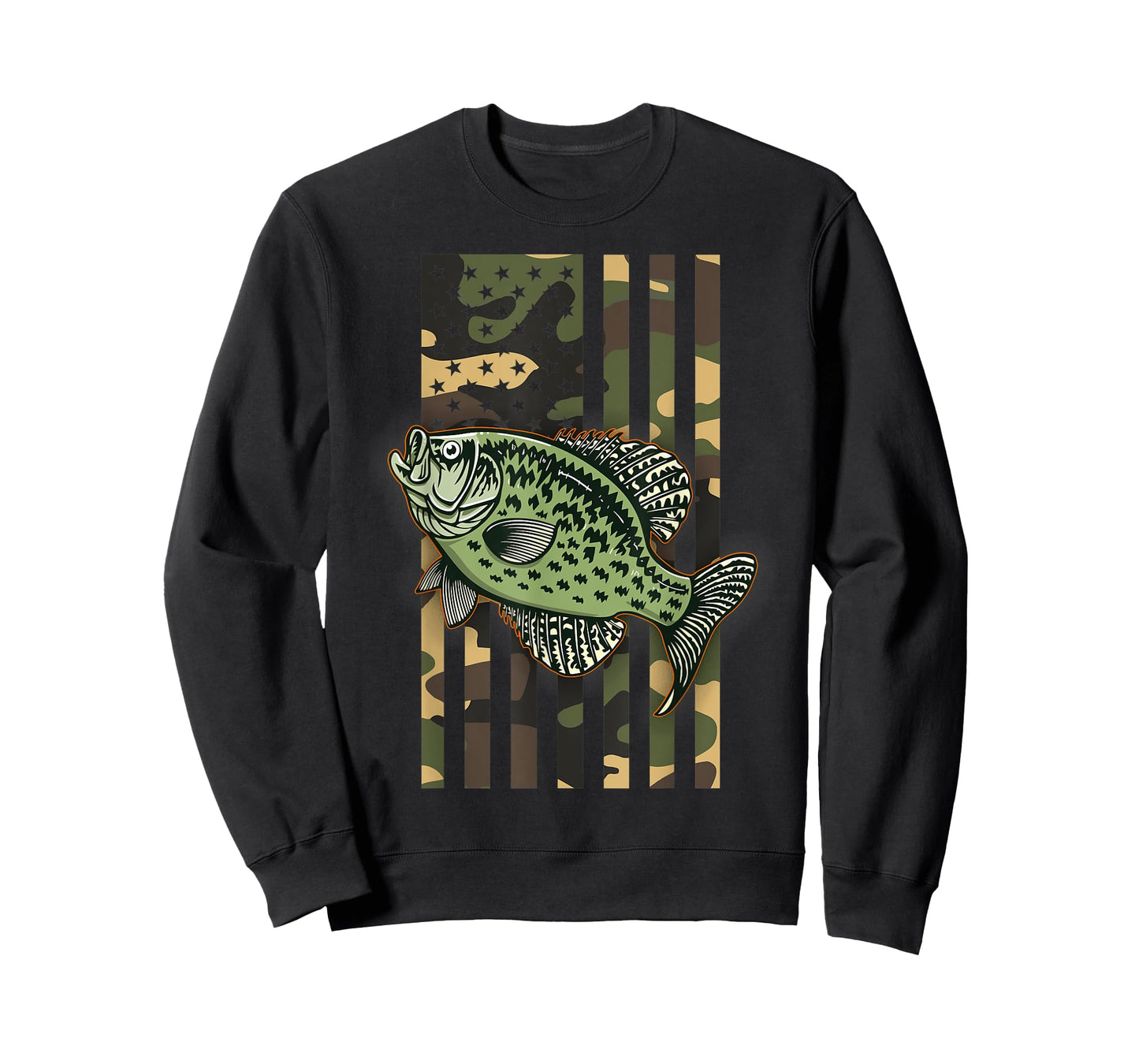 Fishing Camo American Flag Crappie Camouflaged Graphic Women Men T-Shirt