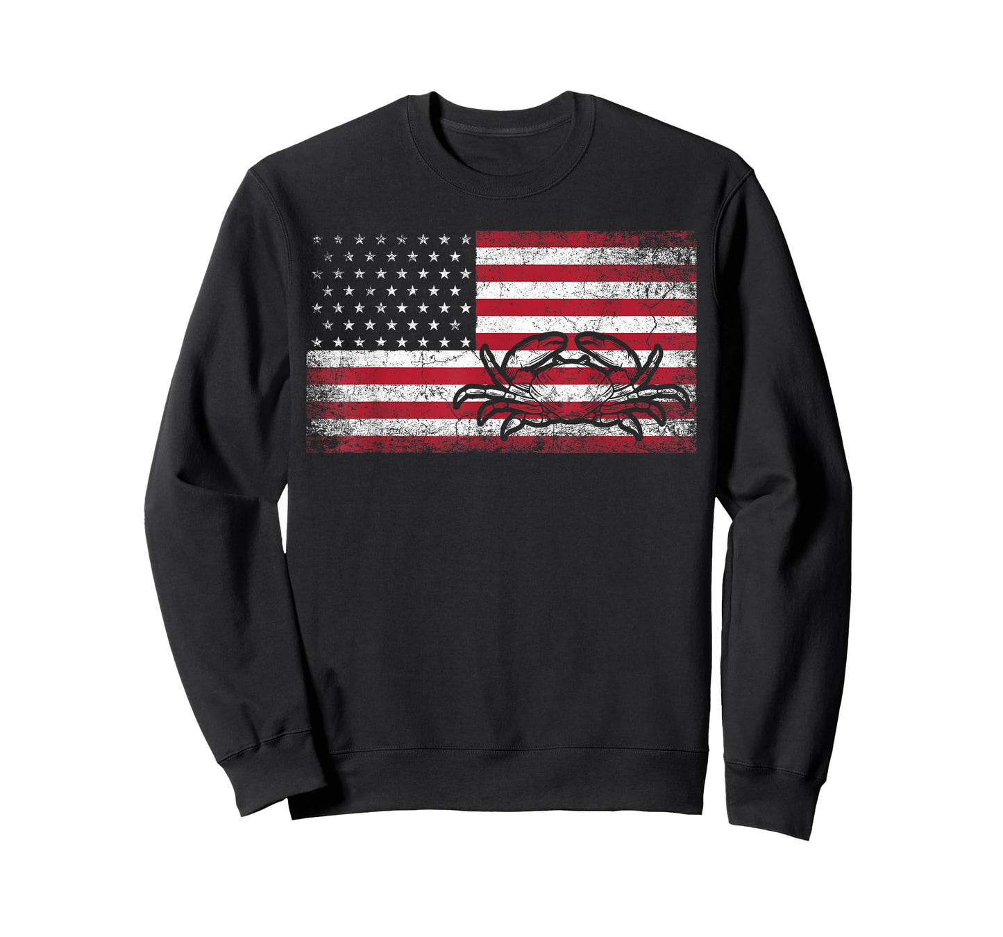 Crab Fisherman American Flag 4th of July T Shirt Crabbing T-Shirt