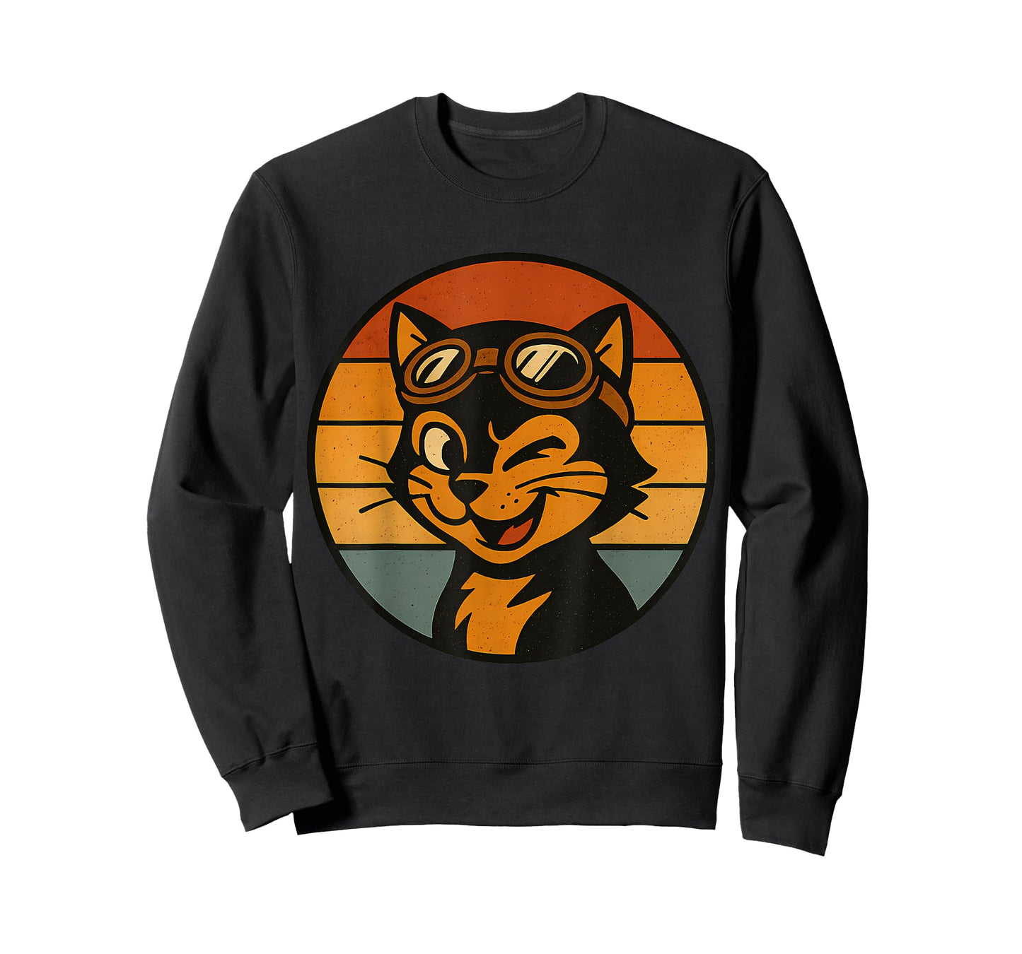 Aviator Cat Vintage Cool Funny Meme T-Shirt for Men Women Kids
