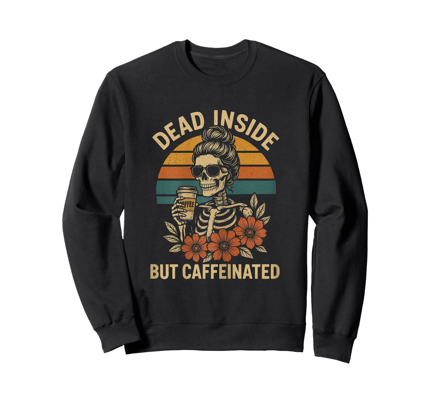 Dead Inside But Caffeinated Sarcastic Coffee Outfit for spoo T-Shirt