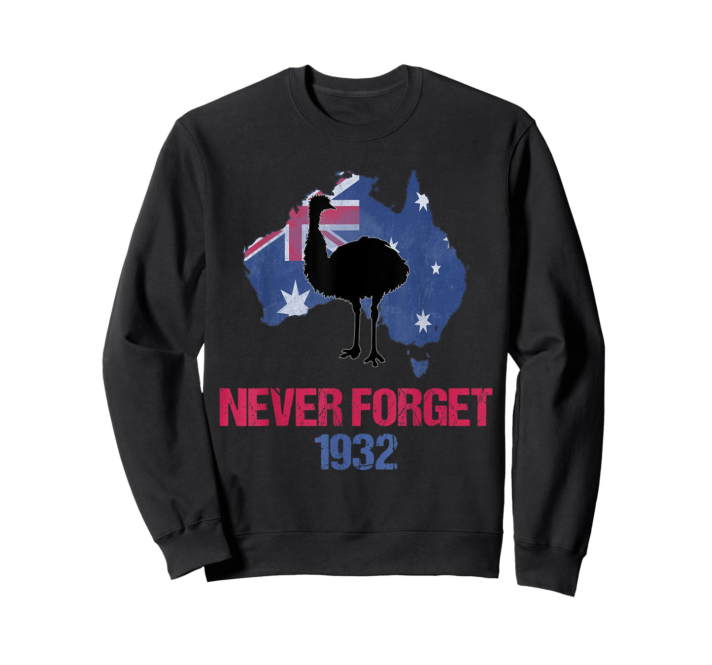 Agema Apparel Emu War 1932 Never Forget Australian History T-Shirt, Small, Black