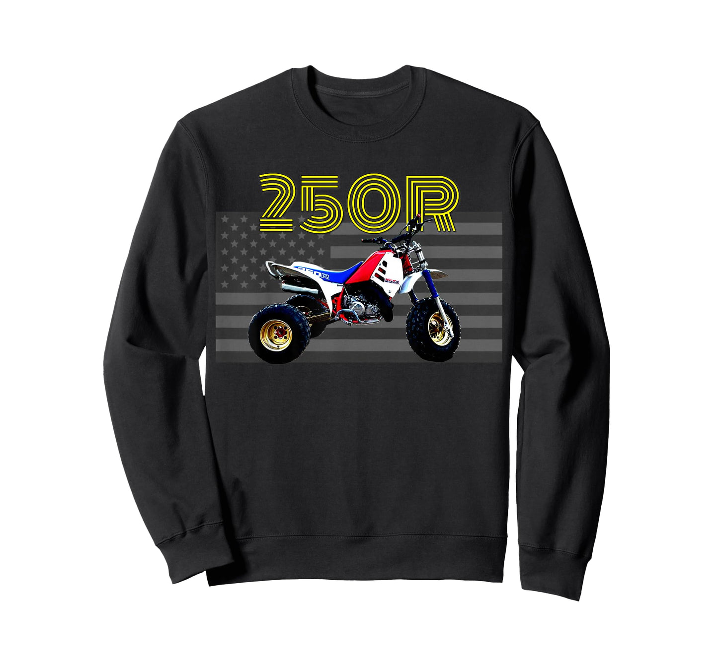 250r ATV ATC Vintage Retro Three Wheeler American Flag T-Shirt