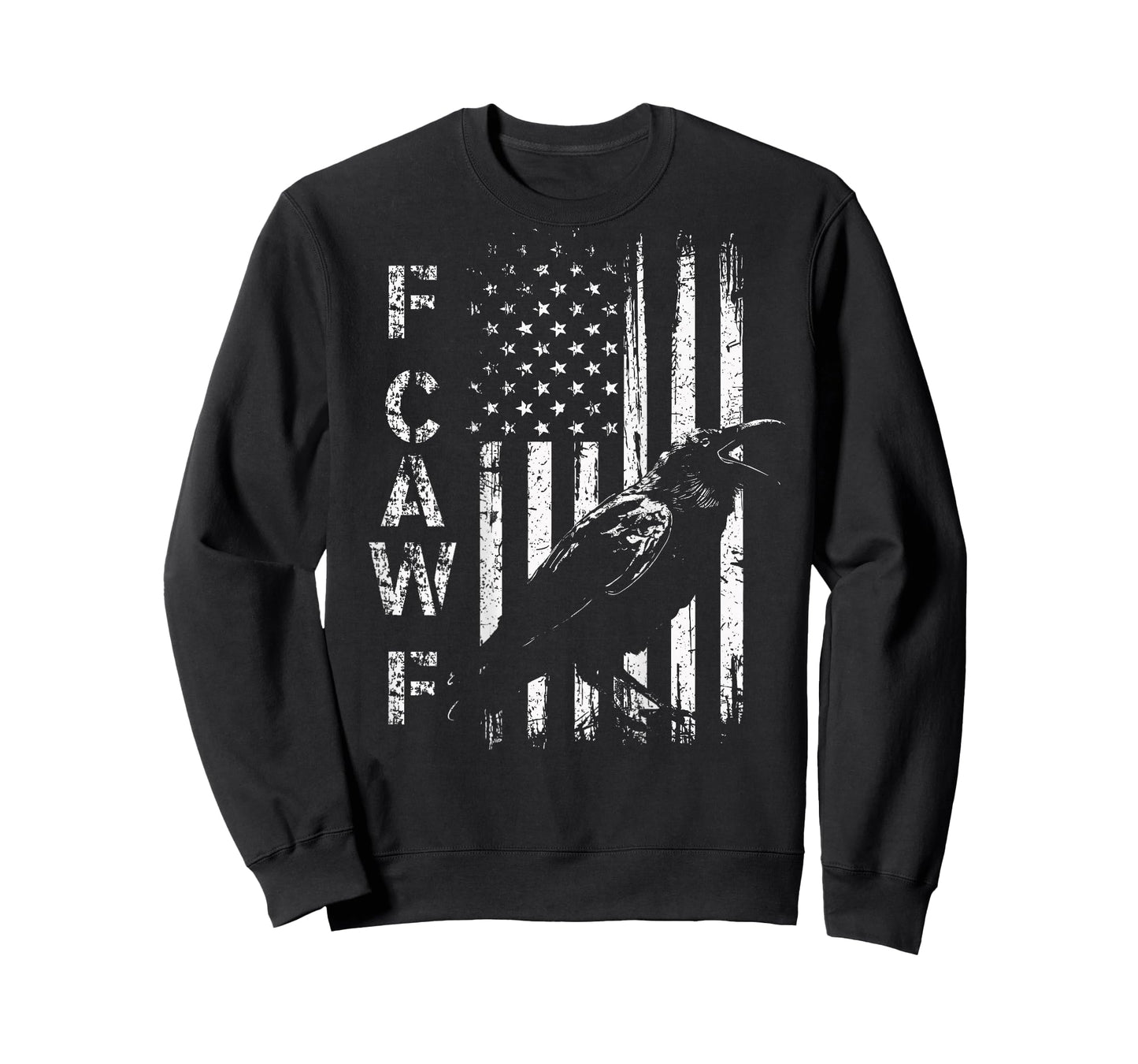 F Caw F Crow American Flag F-Caw-F Grunge Bird Cawing T-Shirt