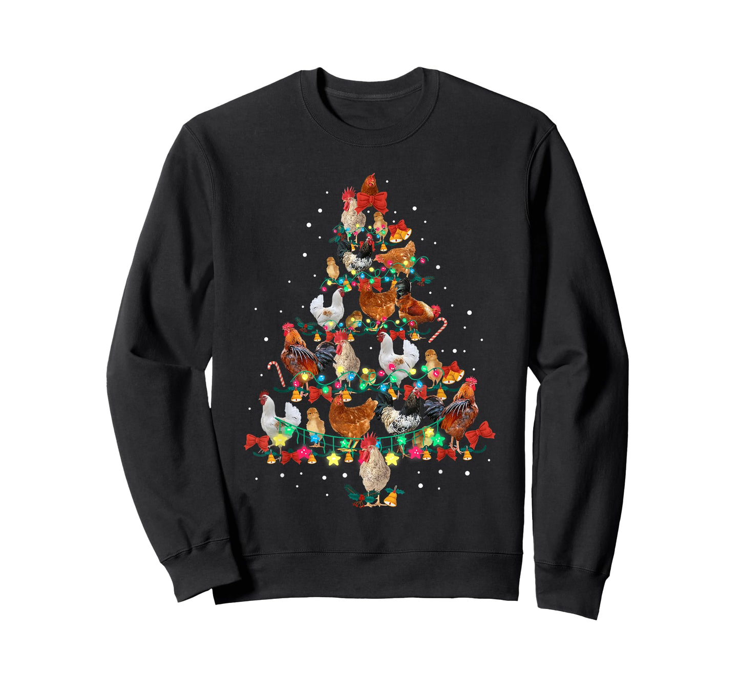 Chicken Christmas Tree Lights Xmas Kids Men Women T-Shirt