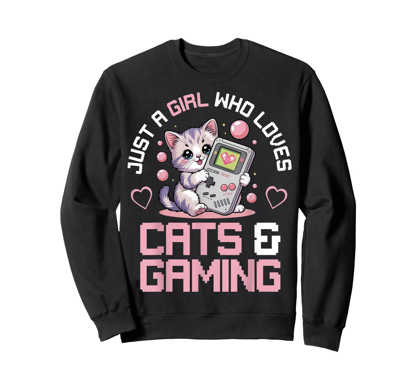 Just A Girl Who Loves Cats and Gaming Cute Gamer Cat T-Shirt