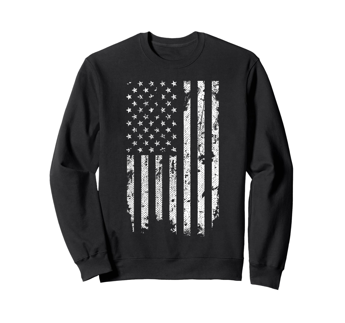 Threadrock Distressed American Flag T-Shirt - Unisex-Adults, Kids - Black - Short Sleeve - Classic Fit - Crew Neck - Small