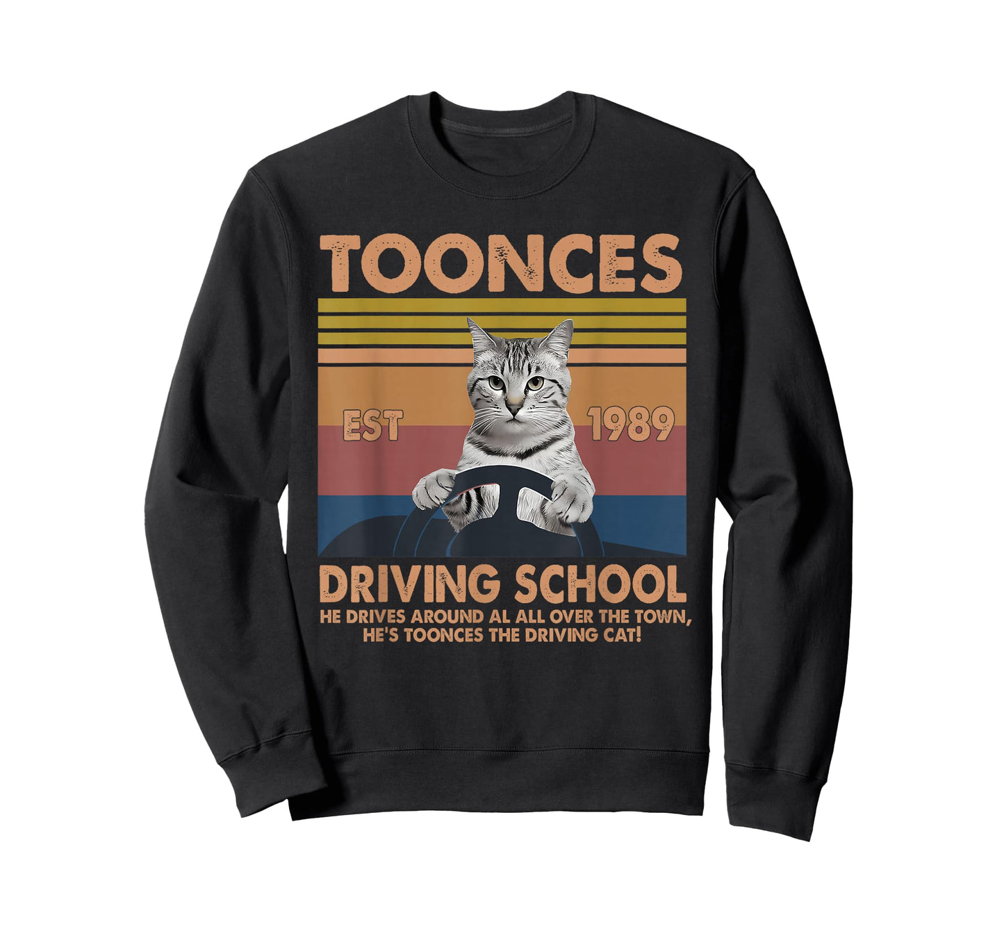 Toonces Driving School Est. 1989 The Driving Cat Retro T-Shirt