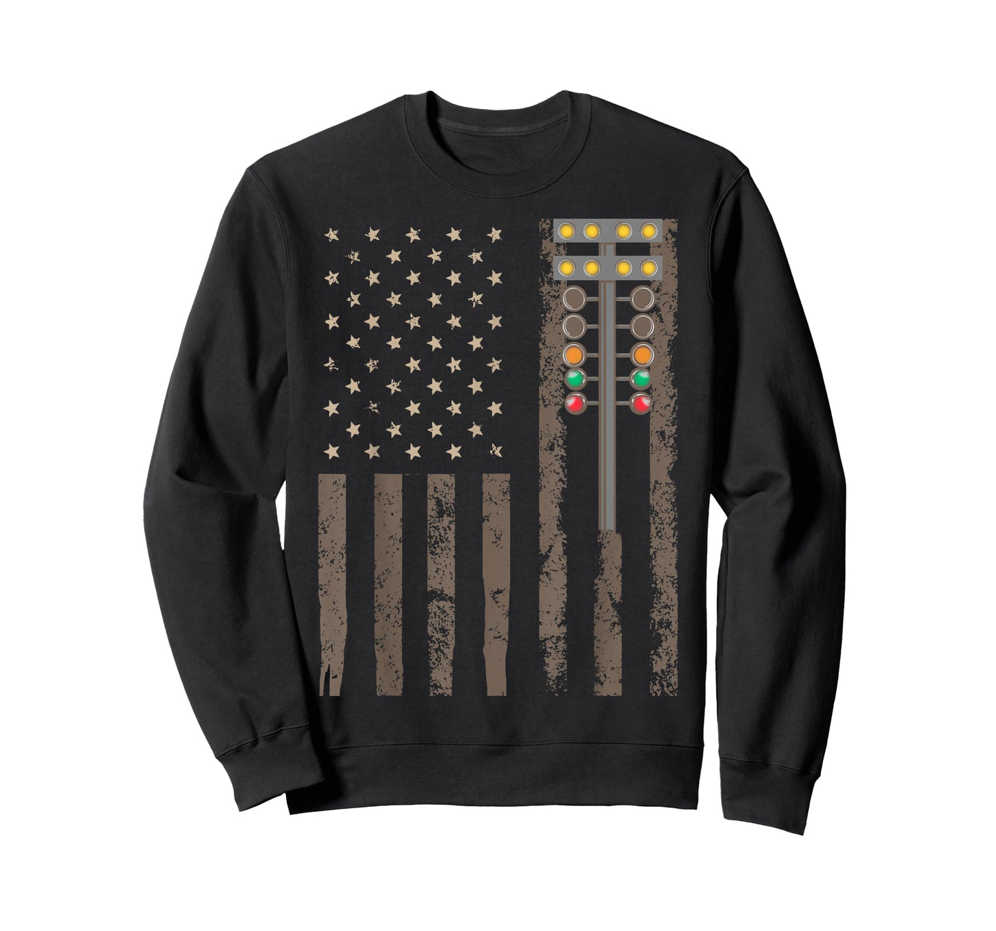 American Flag Drag Strip Auto Tree Light for Racecar Driver T-Shirt