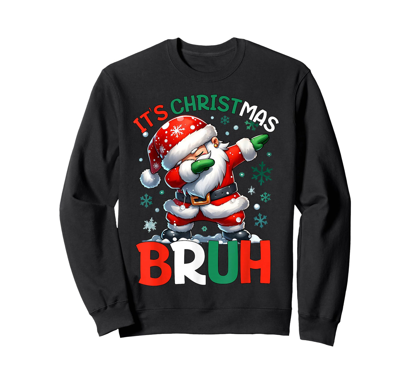 Bruh Dabbing Funny Christmas Holiday Santa Claus Xmas Boys T-Shirt
