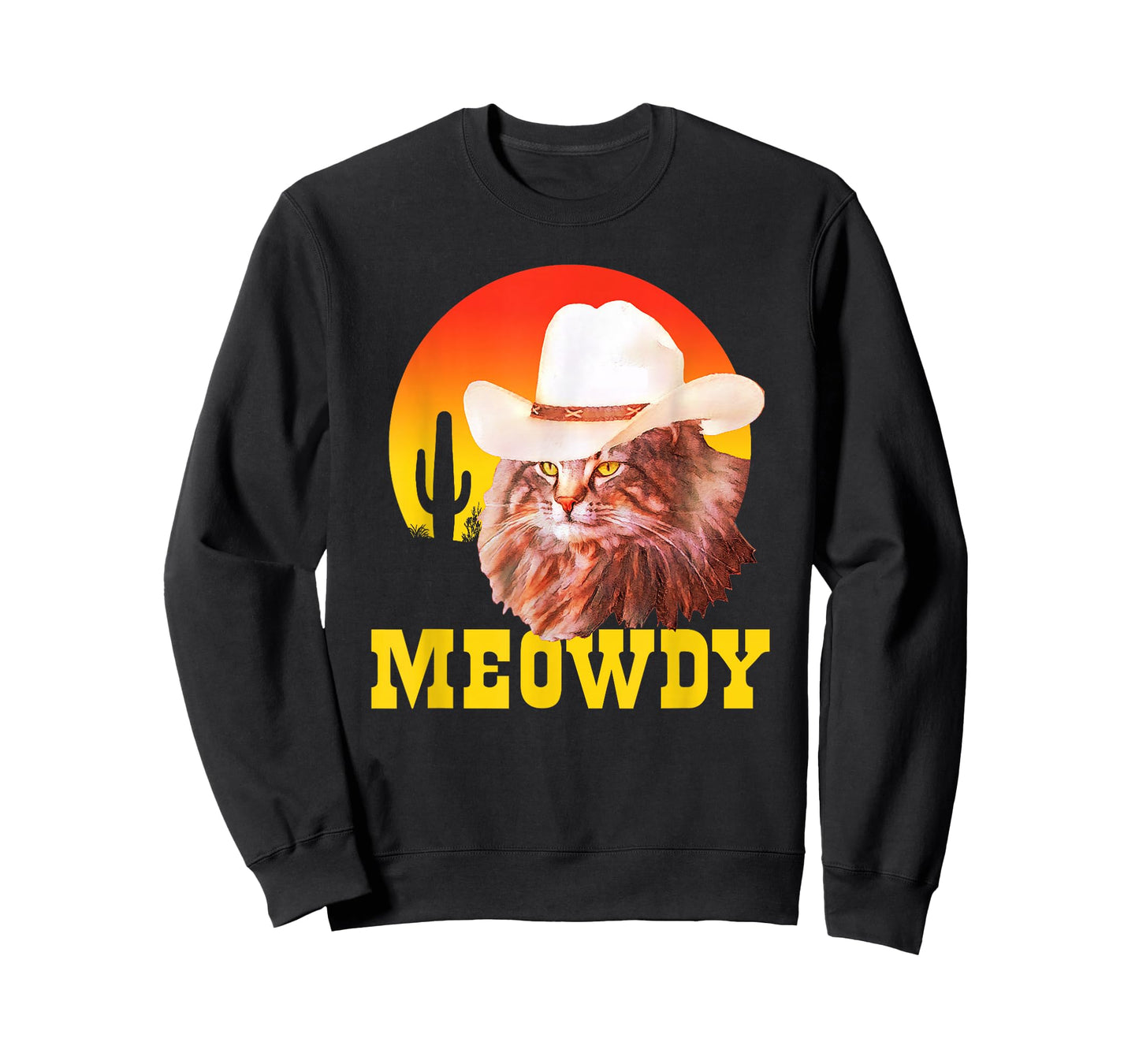 Meowdy! Funny Country Music Cat Cowboy Hat Vintage T-Shirt Small