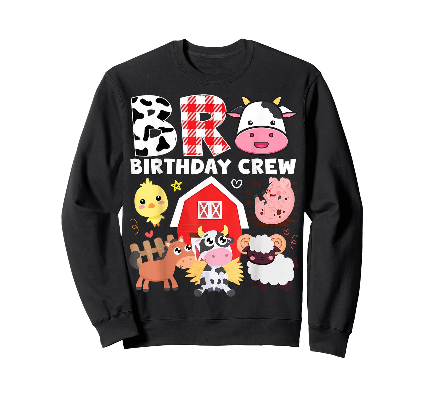 Cow Bro Birthday Crew Farm Theme Animals Kids Birthday Party T-Shirt