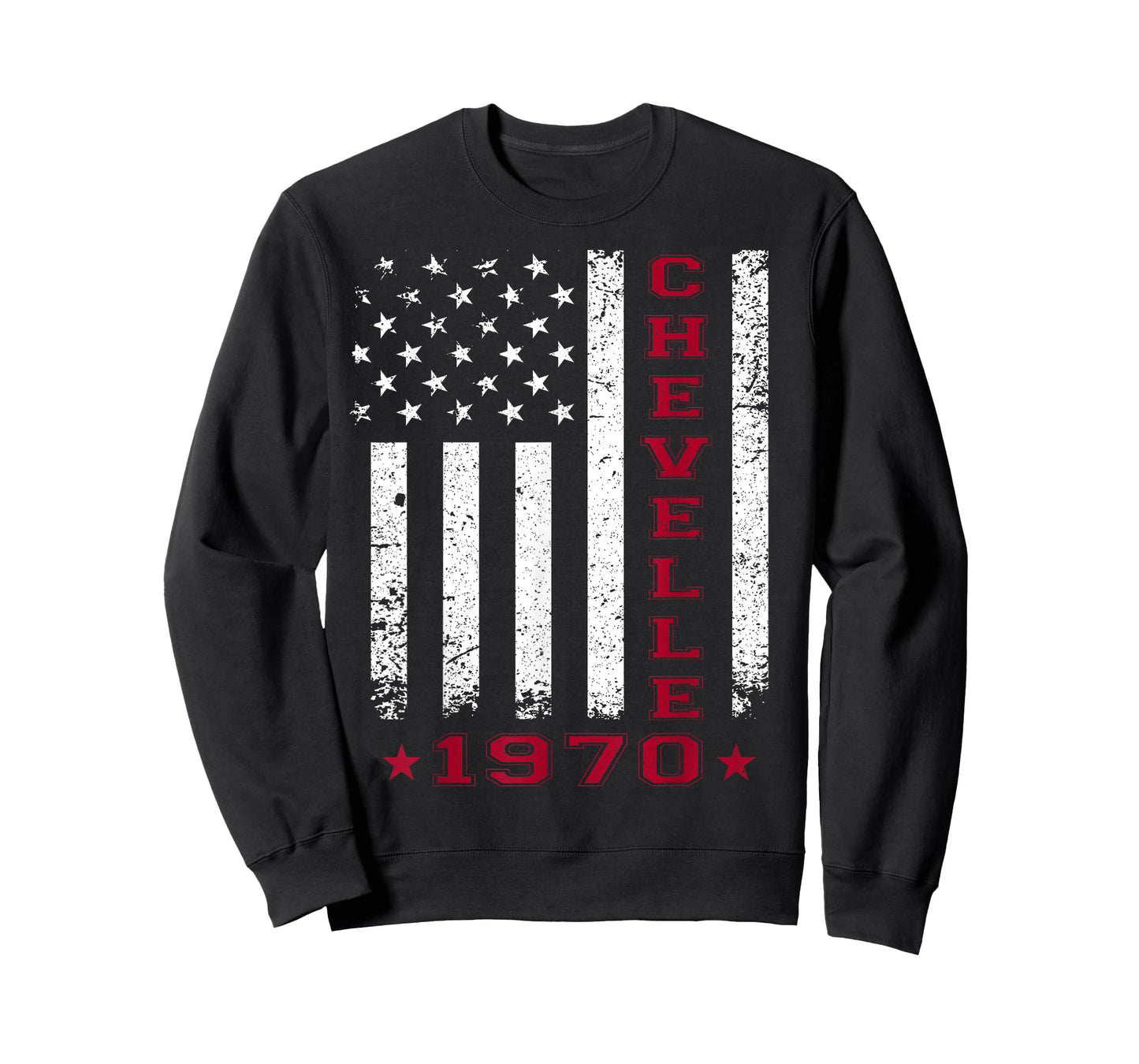 American Flag Jersey Style Chevelle 70 1970 Muscle Car T-Shirt