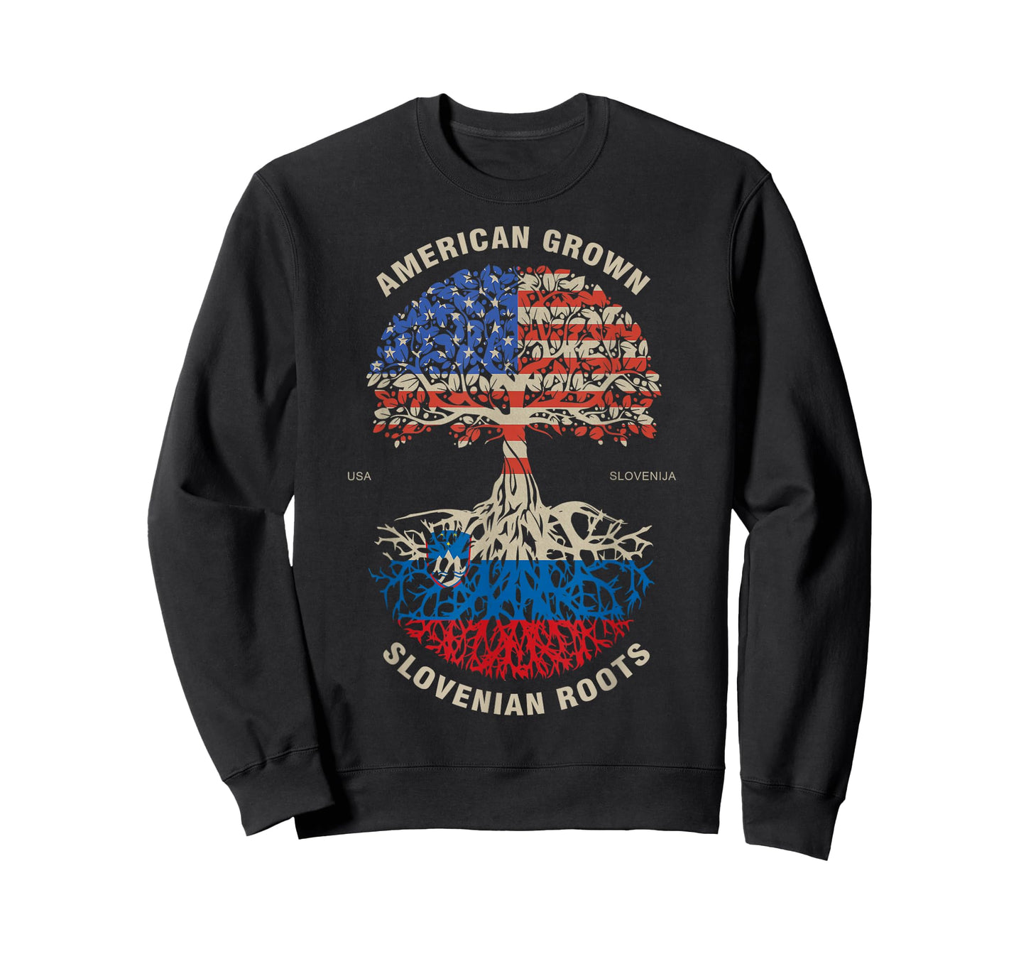 American Flag Slovenia Roots T-Shirt